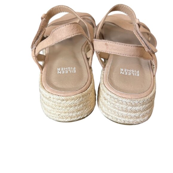 EILEEN FISHER Size 8.5 Sandals Devi Platform Wedge Espadrille Jute Strappy - Picture 6 of 6
